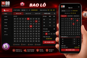 Giao diện Bao Lô trên M88 hiển thị bảng chọn số