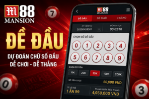 Giao diện Đề Đầu trên M88 hiển thị bảng chọn số từ 0 đến 9