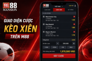 Giao diện cược Kèo Xiên trên M88