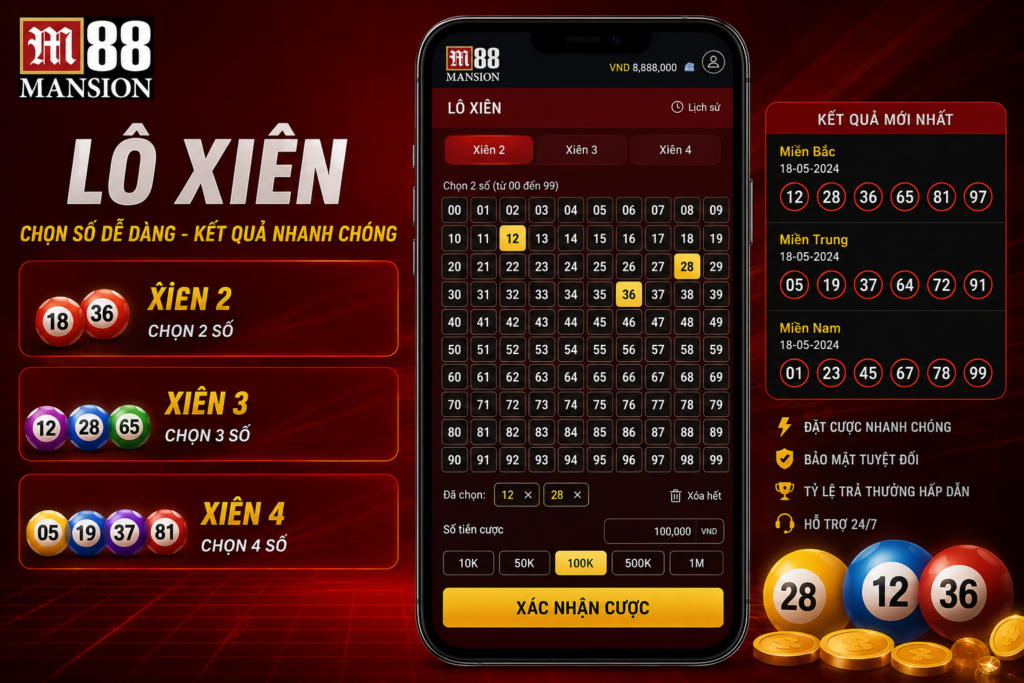 Giao diện Lô Xiên trên M88